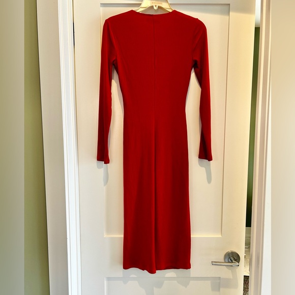 Reformation Piazza dress knot ribbed size S red - Picture 6 of 8